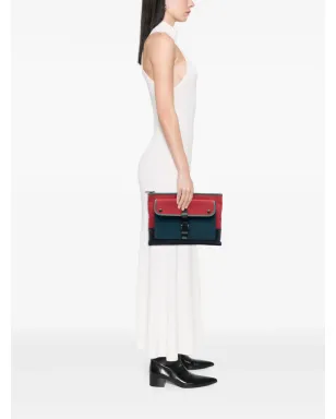 Bottega Veneta Vintage キャンバス地とナパレザーのイントレチャート・クラッチバッグ - レッド - サムネイル2