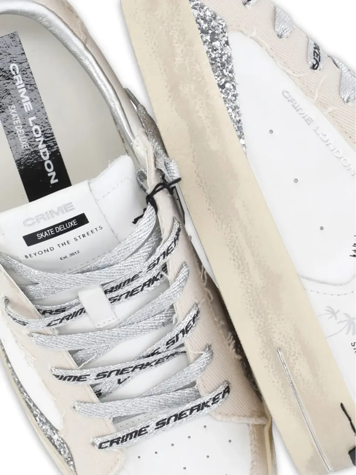 Crime London Sk8 Deluxe グリッター スニーカー（ホワイト） - 画像5