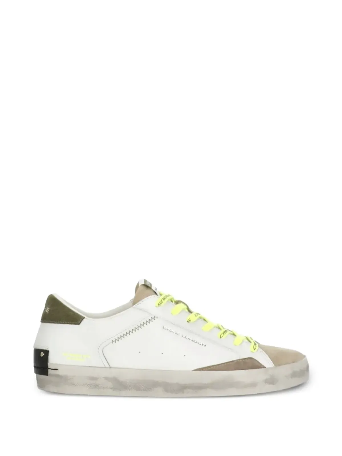 Crime London ディストレスト レースアップスニーカー - White - 画像1