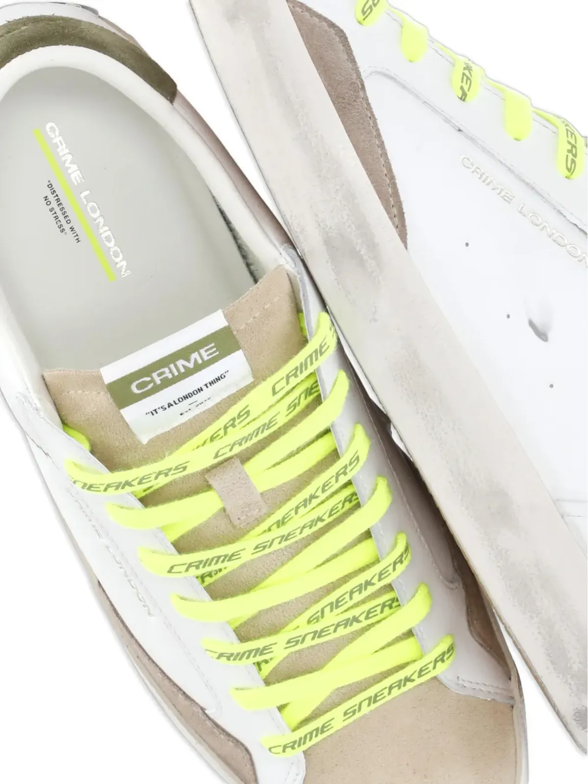 Crime London ディストレスト レースアップスニーカー - White - 画像5