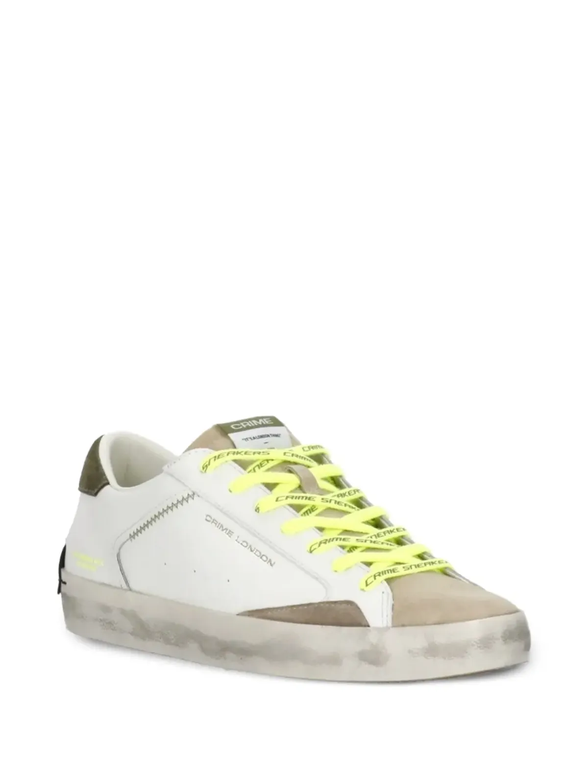 Crime London ディストレスト レースアップスニーカー - White - 画像2