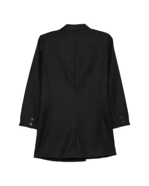 Jil Sander Pre-Owned 1990年代ピンストライプブレザー - ブラック - サムネイル2