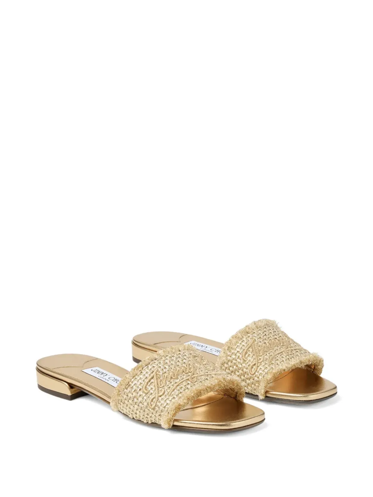 Jimmy Choo ロゴフリンジ フラットサンダル - Neutrals - 画像2