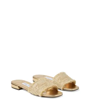 Jimmy Choo ロゴフリンジ フラットサンダル - Neutrals - サムネイル2