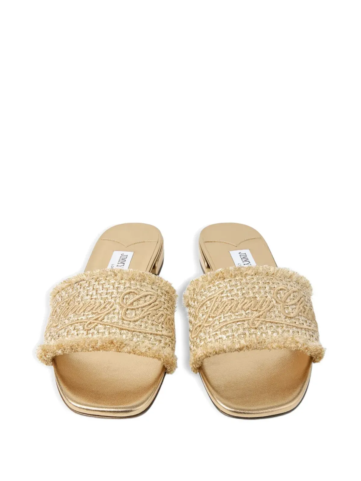 Jimmy Choo ロゴフリンジ フラットサンダル - Neutrals - 画像3