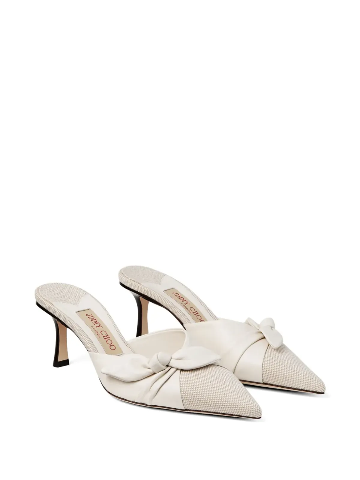 Jimmy Choo ボウ付きポインテッドミュール - White - 画像2