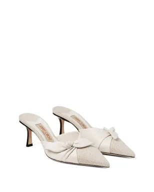 Jimmy Choo ボウ付きポインテッドミュール - White - サムネイル2