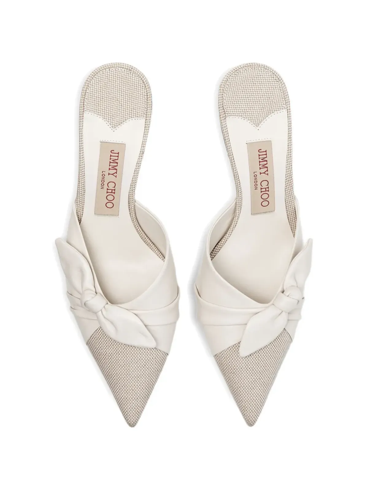Jimmy Choo ボウ付きポインテッドミュール - White - 画像3