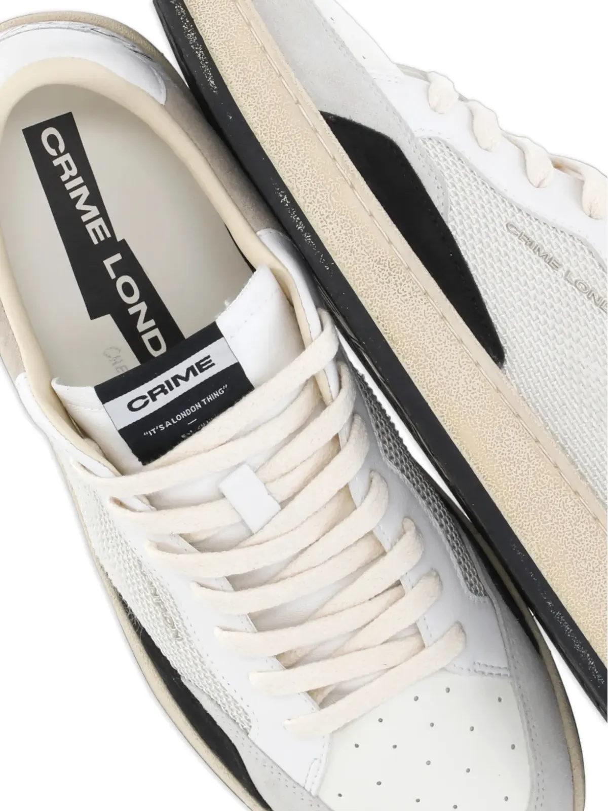 Crime London チェルシー パネルド レザー スニーカー - ホワイト - 画像5