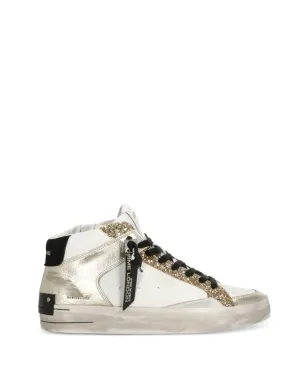 Crime London SK8 Deluxe Mid グリッター エンボス ロゴ レザー スニーカー - サムネイル1
