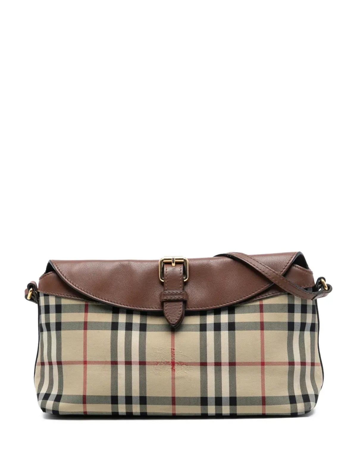 Burberry Pre-Owned Haymarket Check Coated Canvas Leah クロスボディバッグ - ブラウン - 画像1