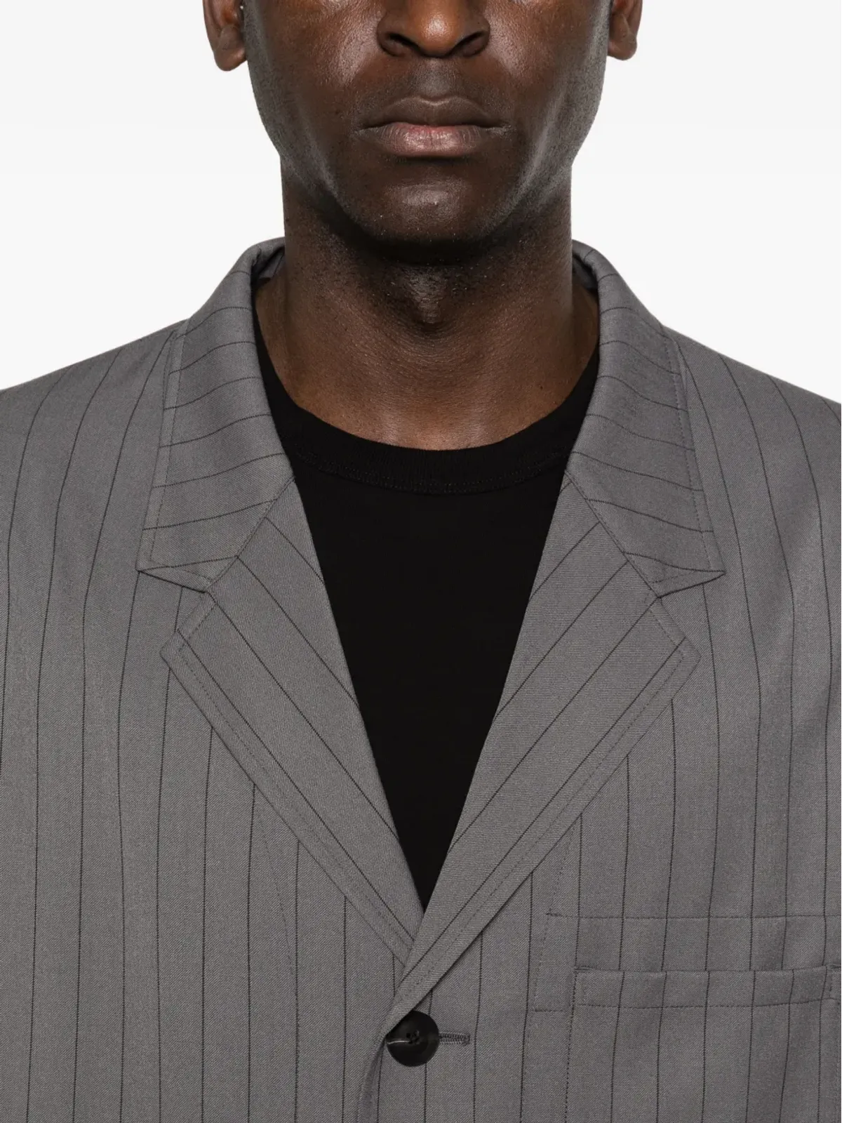 Y-3 ピンストライプ柄シングルブレストコート - 画像5