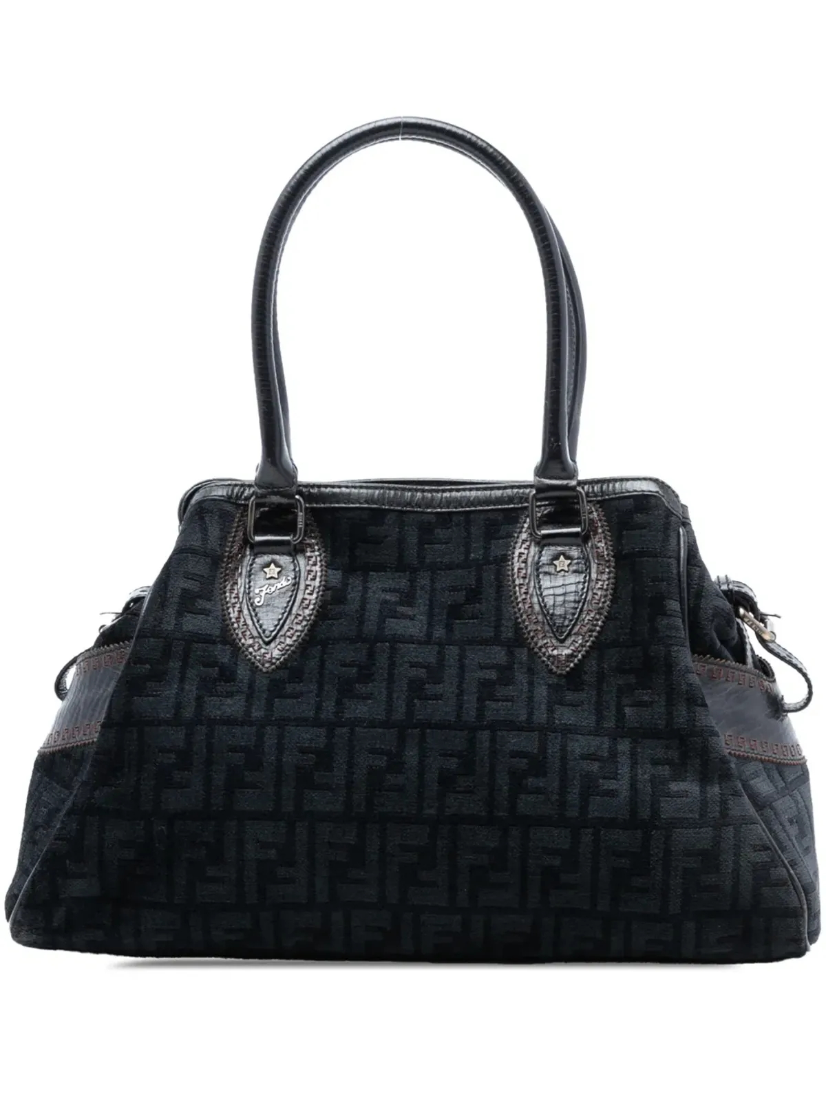 Fendi ビンテージ Zucca Velvet Etniko Du Jour ハンドバッグ - 画像1