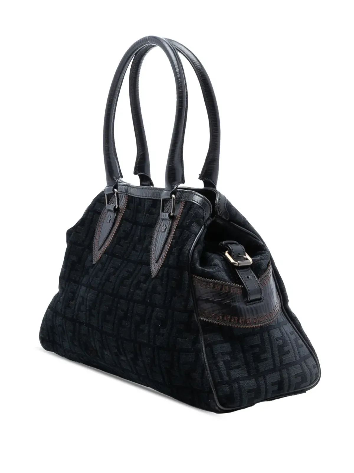 Fendi ビンテージ Zucca Velvet Etniko Du Jour ハンドバッグ - 画像3