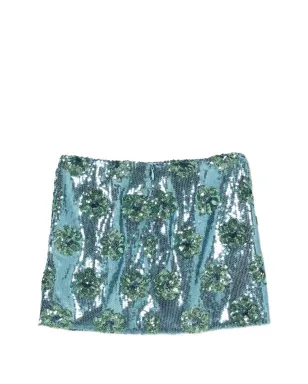 Pinko Kids 花柄スパンコール付きスカート ブルー - サムネイル2