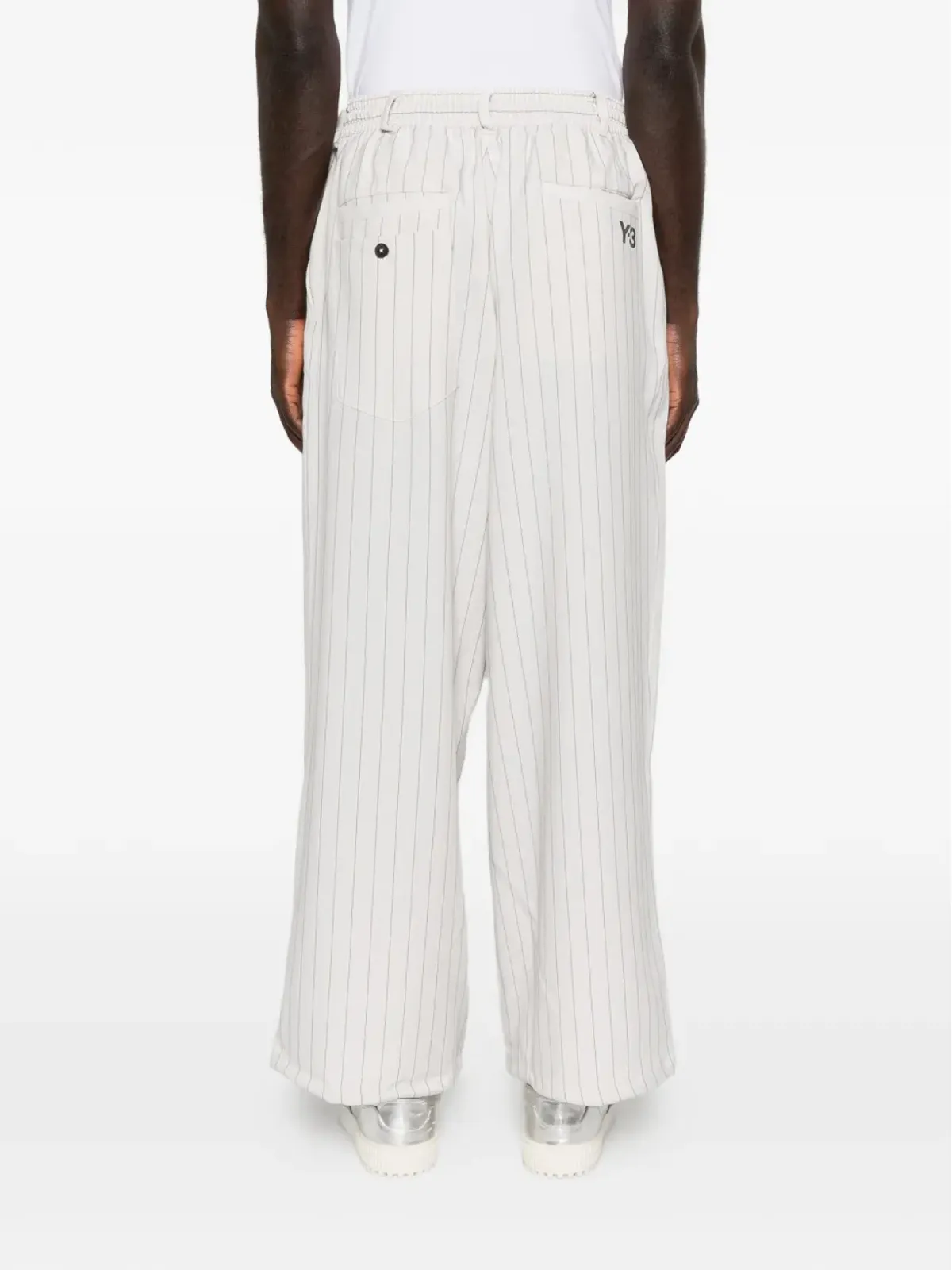 Y-3 ストライプ柄 ドローコード入りパンツ - 画像4