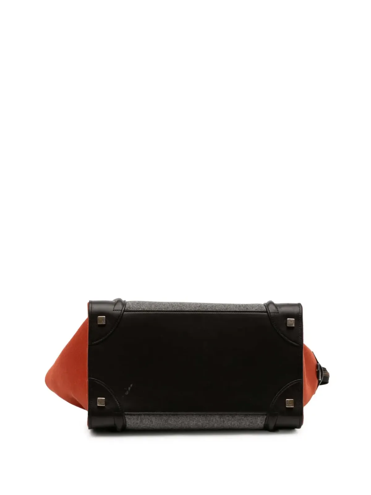 Celine Pre-Owned 2014 ミニ トリコロール フェルト ウールと カーフスキン ラゲージ トートバッグ - ブラック - 画像4