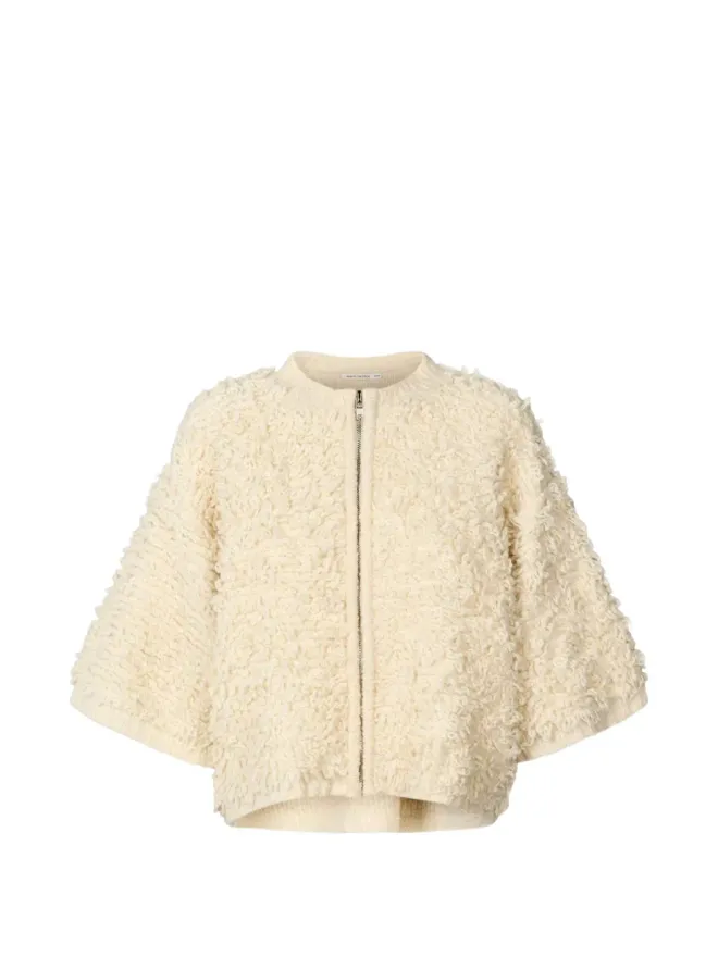 RABENS SALONER RABENS SALONER Alice zip cardigan - Neutralsの商品画像