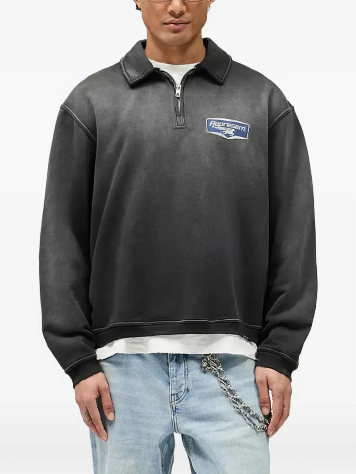 Represent ジップグラフィック スウェットシャツ - グレー - 画像2