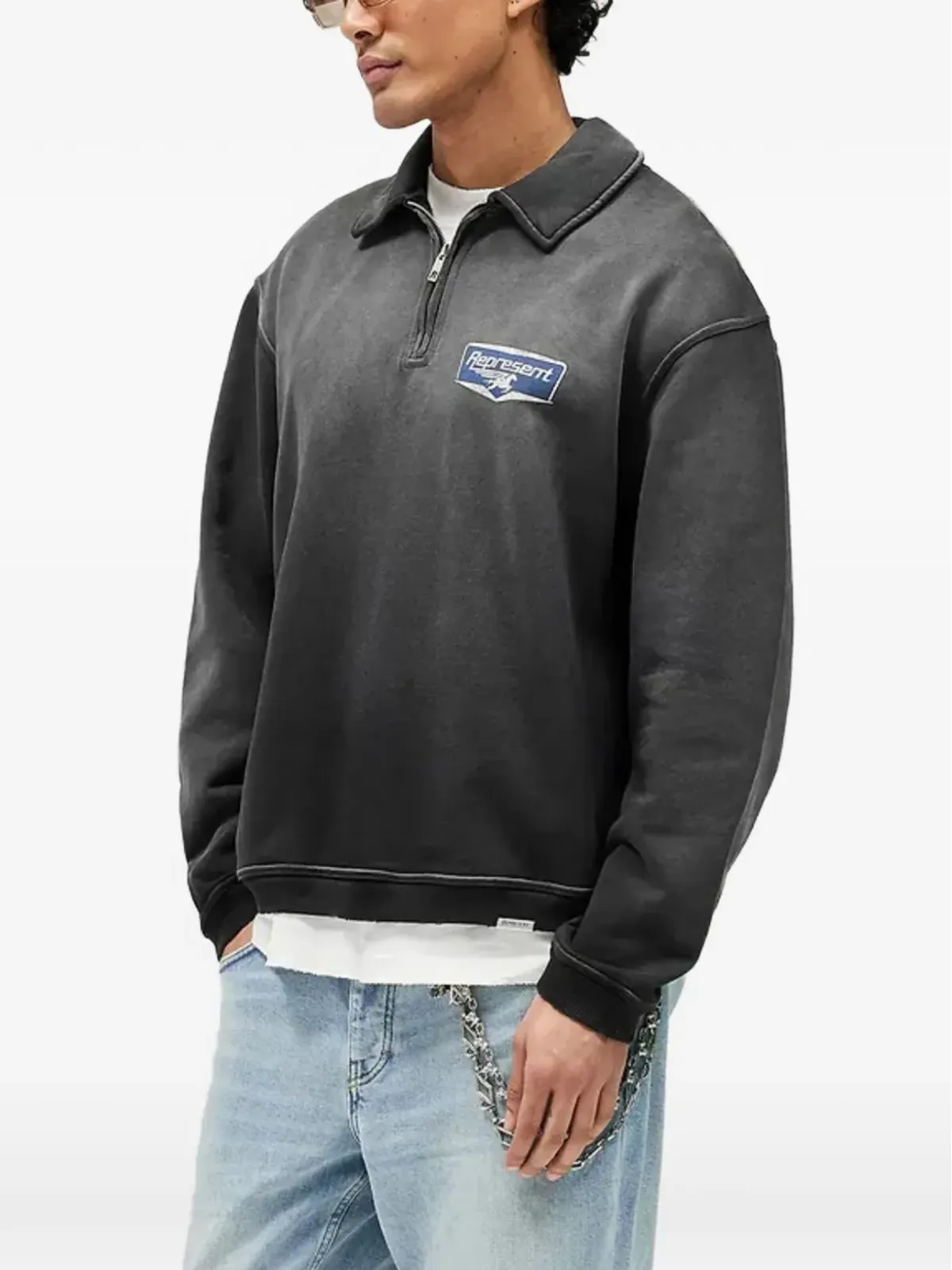 Represent ジップグラフィック スウェットシャツ - グレー - 画像3