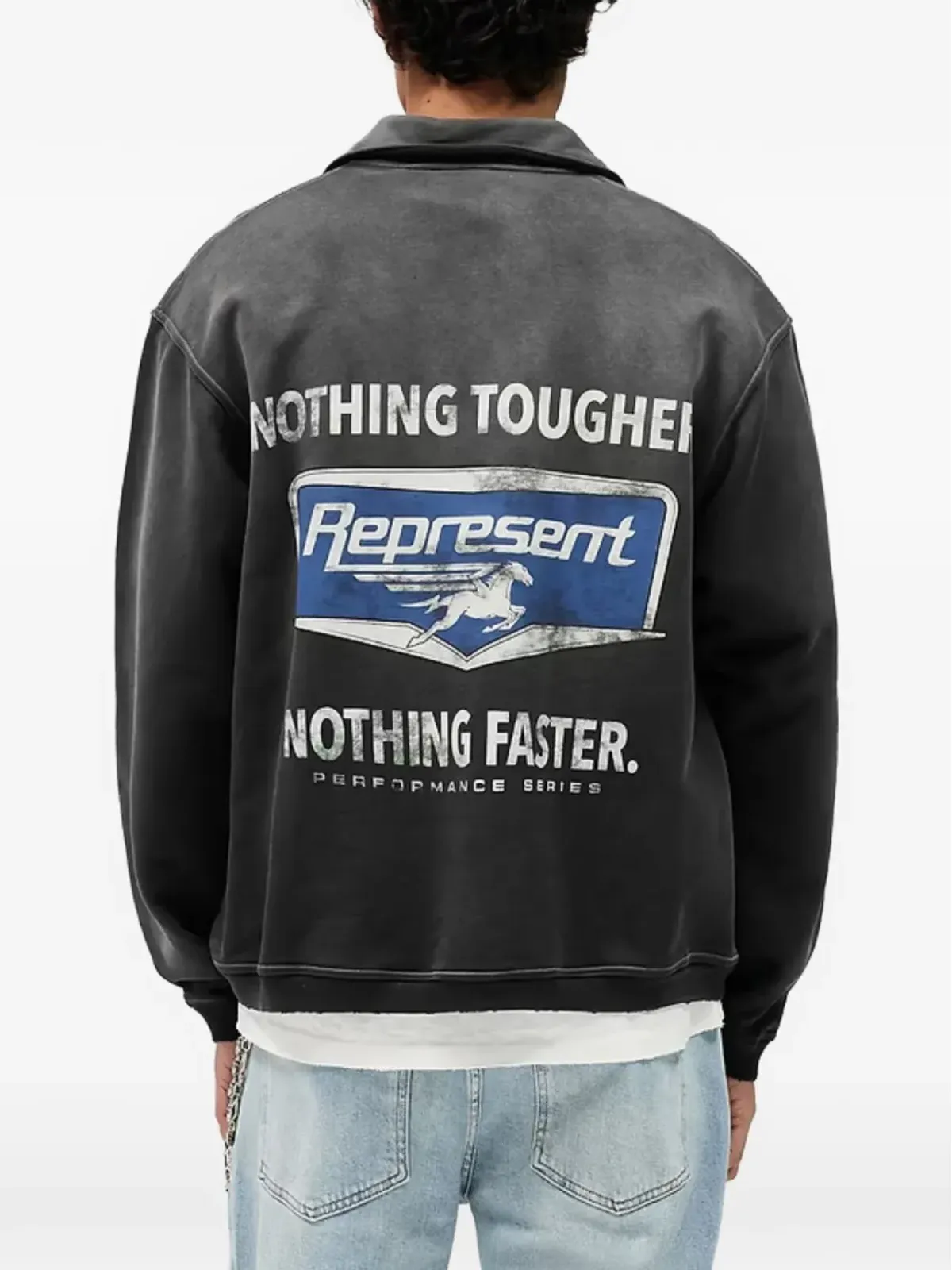 Represent ジップグラフィック スウェットシャツ - グレー - 画像4