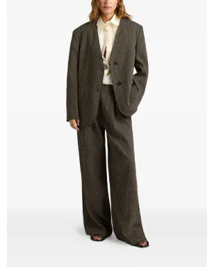 Momoni Mary micro-pinstripe jacket - Brown - サムネイル2