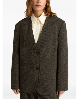 Momoni Mary micro-pinstripe jacket - Brown - サムネイル3