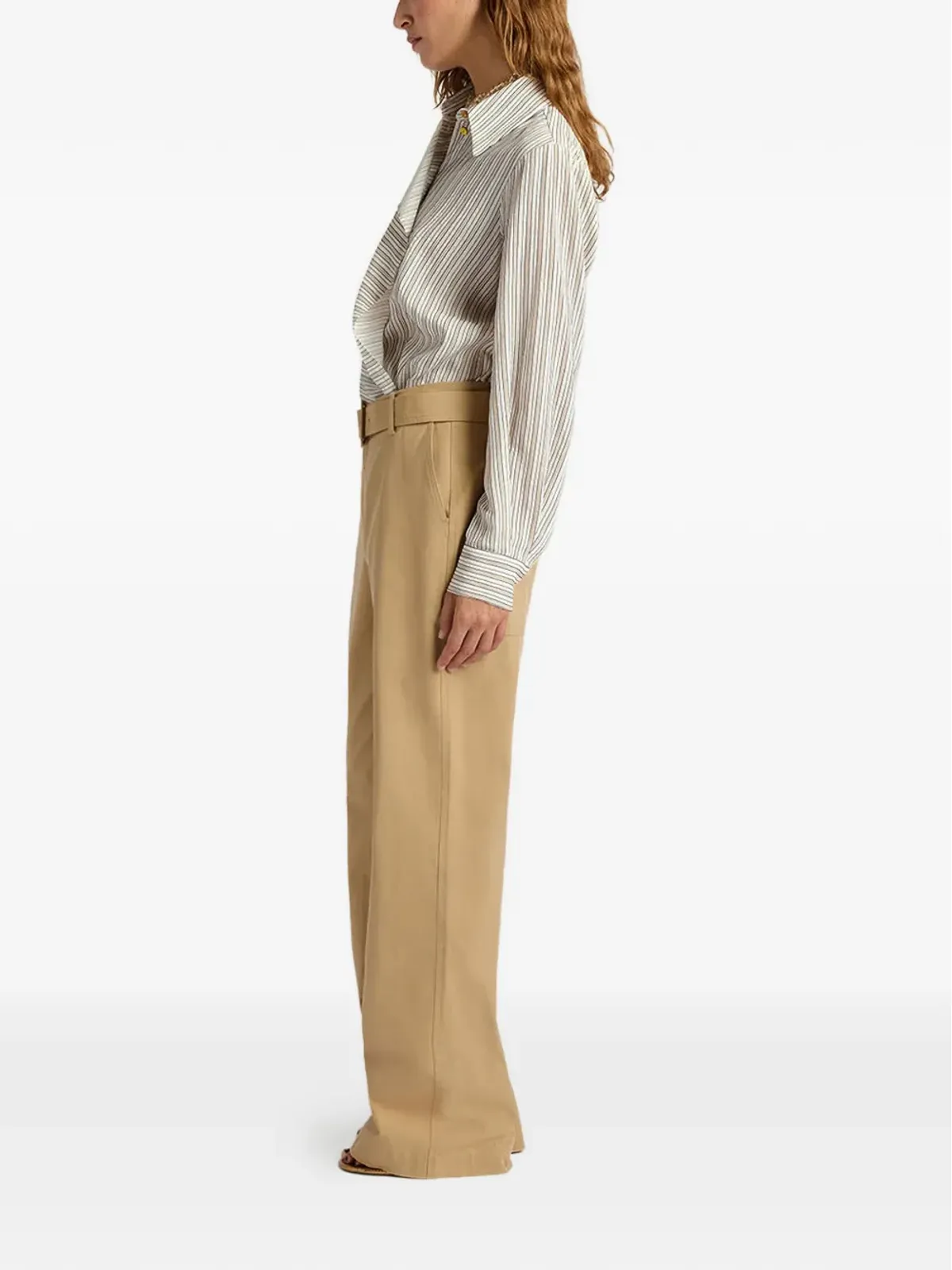 Momoni belted straight leg trousers - Neutrals - 画像4