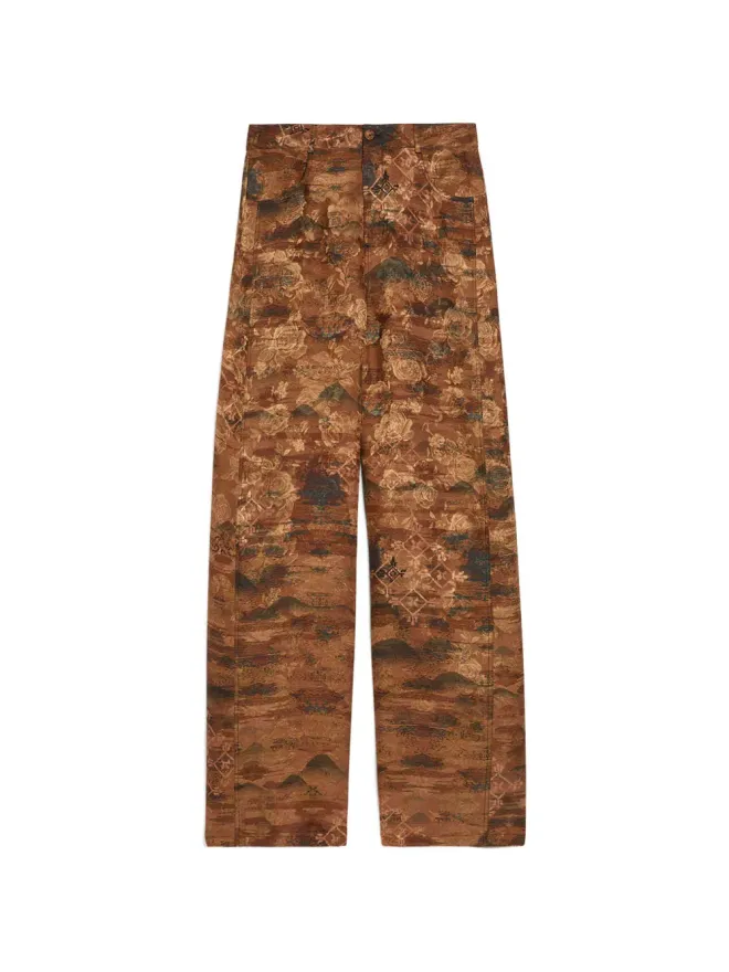 Momoni Momoni Aguila printed jacquard flared trousersの商品画像