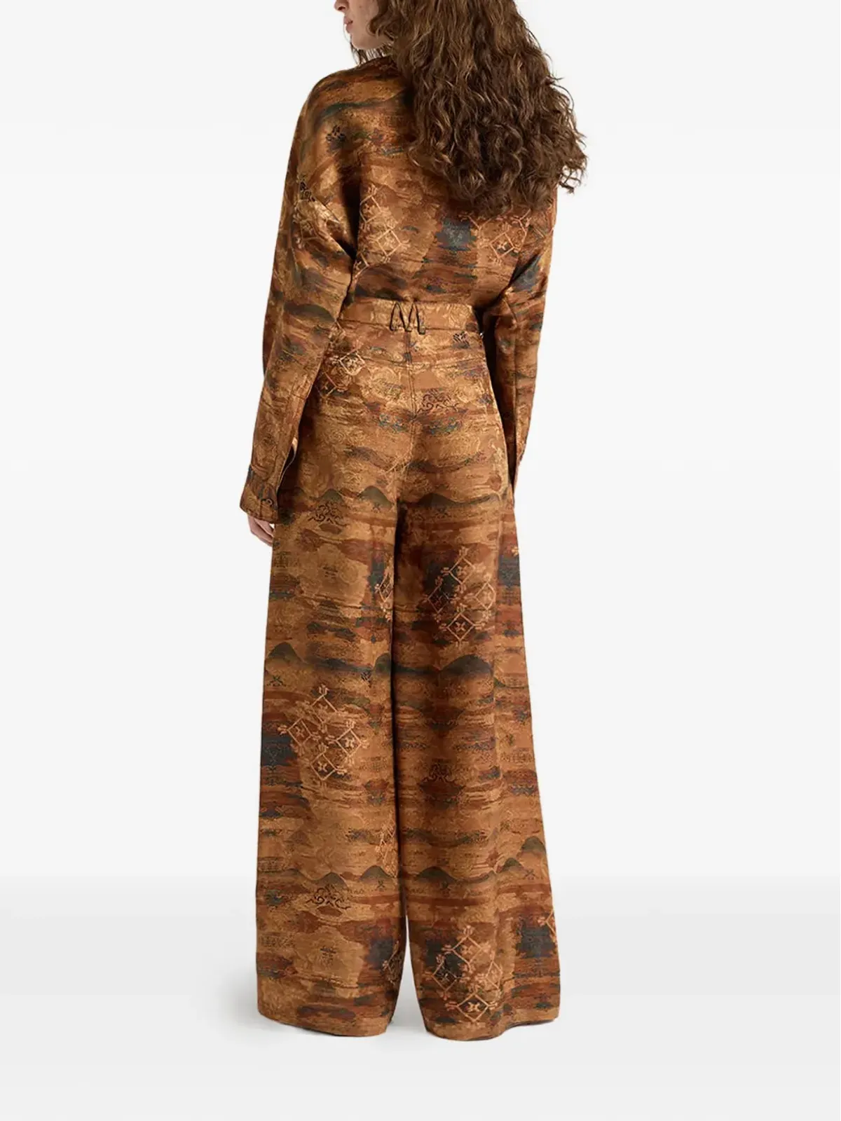 Momoni Aguila printed jacquard flared trousers - 画像5