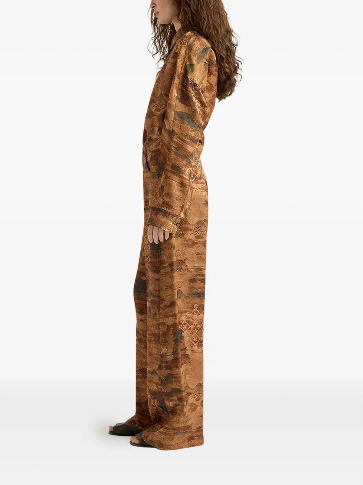 Momoni Aguila printed jacquard flared trousers - 画像4