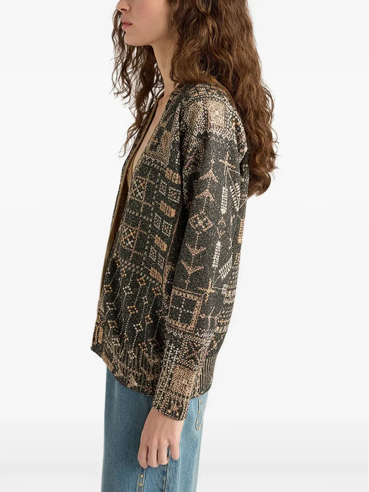 Momoni Eduardo printed-sequin cardigan - 画像5