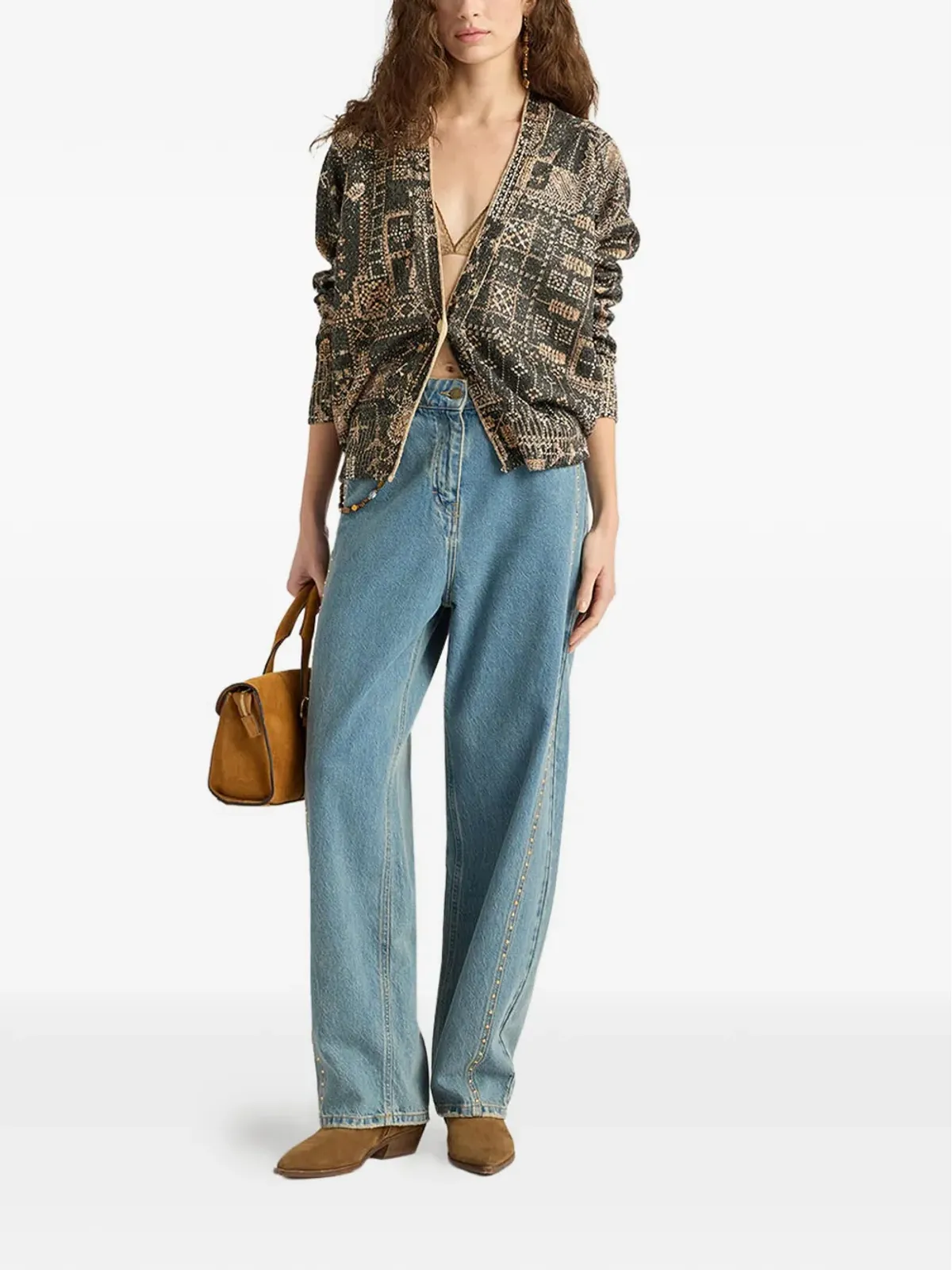 Momoni Eduardo printed-sequin cardigan - 画像2