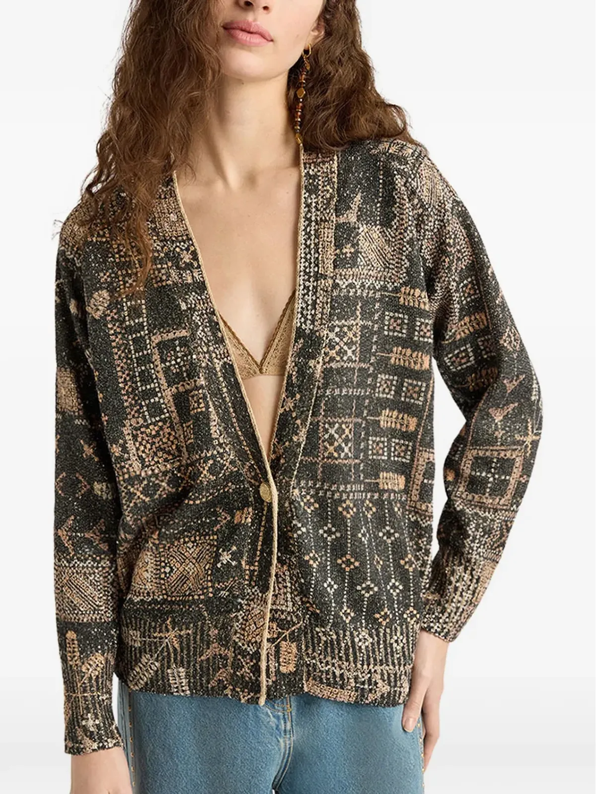 Momoni Eduardo printed-sequin cardigan - 画像4