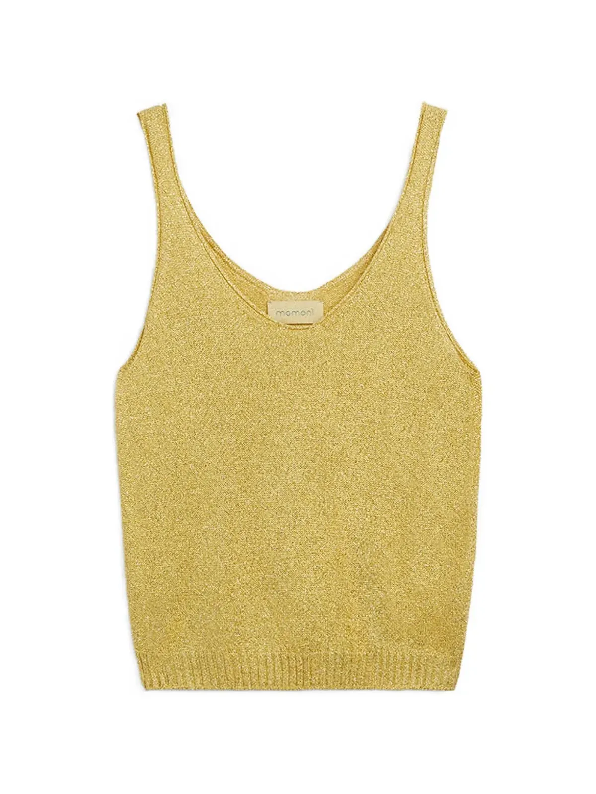 Momoni David ribbed plain knit tank top - Gold - 画像1