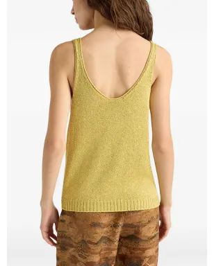 Momoni David ribbed plain knit tank top - Gold - サムネイル5
