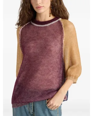 Momoni Maria colour-block raglan-sleeve sweater - Purple - サムネイル3