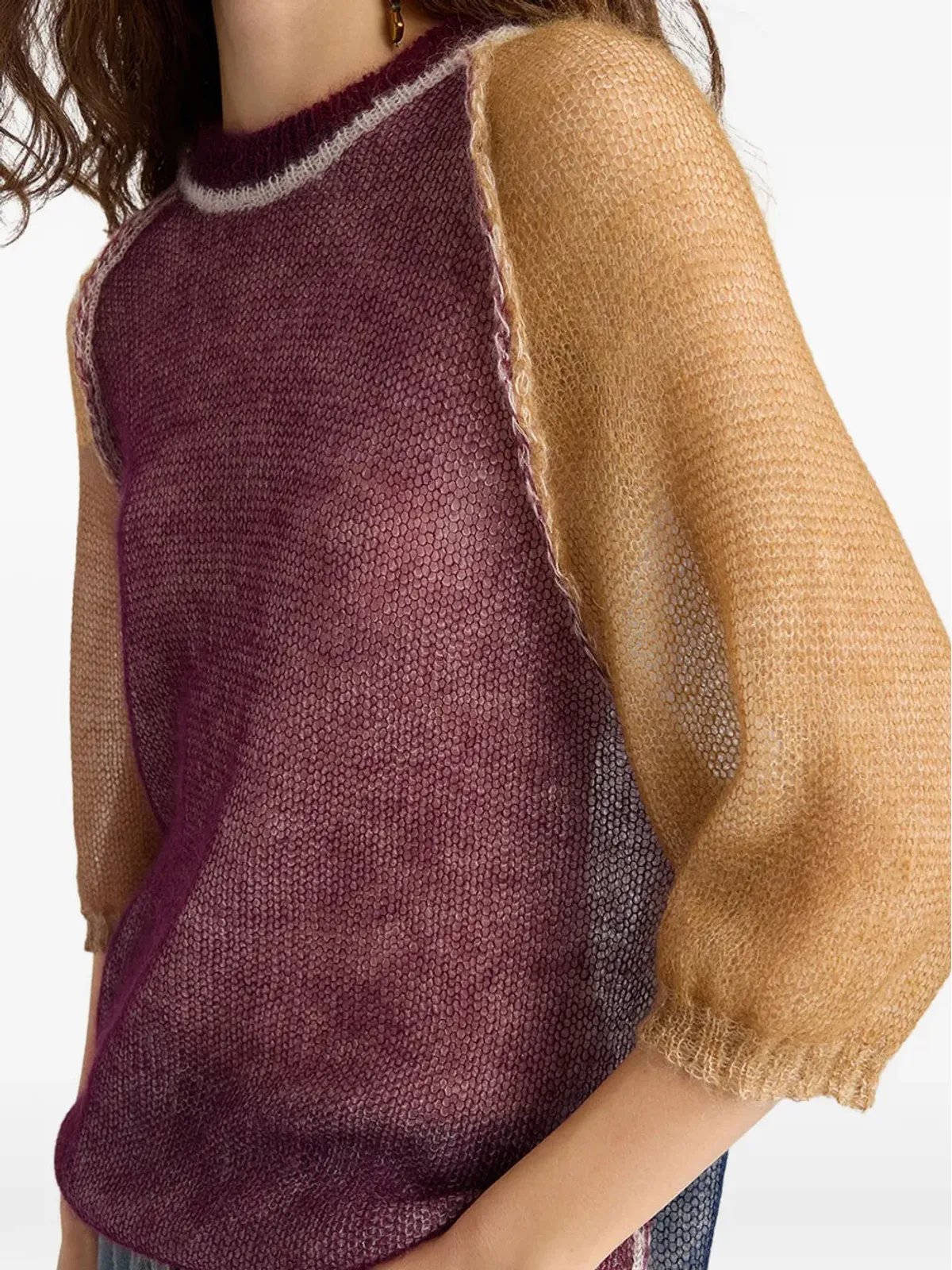 Momoni Maria colour-block raglan-sleeve sweater - Purple - 画像4