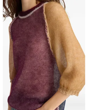 Momoni Maria colour-block raglan-sleeve sweater - Purple - サムネイル4