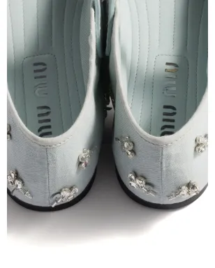 Miu Miu エンブロイダード ドリル バレリーナ - サムネイル3