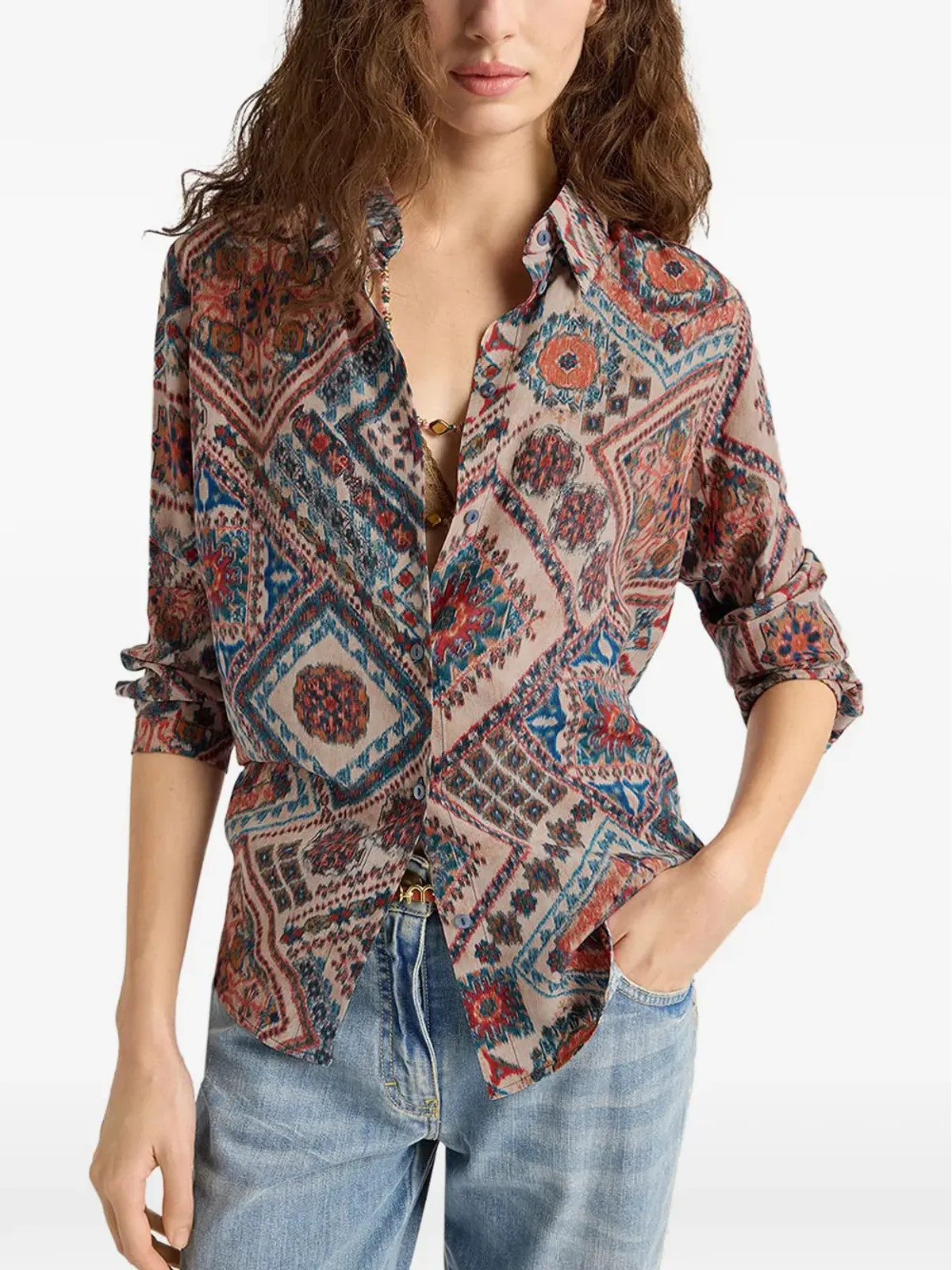 Momoni Meudon printed shirt - 画像3