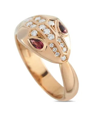Bvlgari ビンテージ セルペンティ セドゥットリ ダイヤモンドとトルマリン リング - サムネイル2