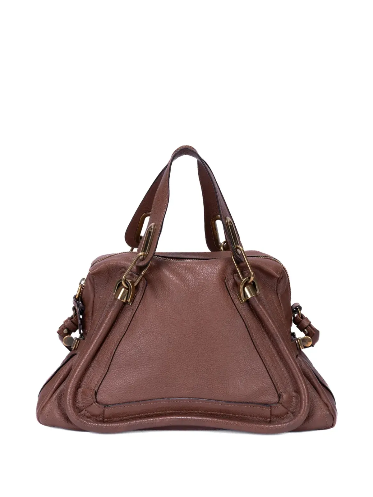 Chloé Pre-Owned パラティー ブラウン レザー ハンドバッグ - 画像2
