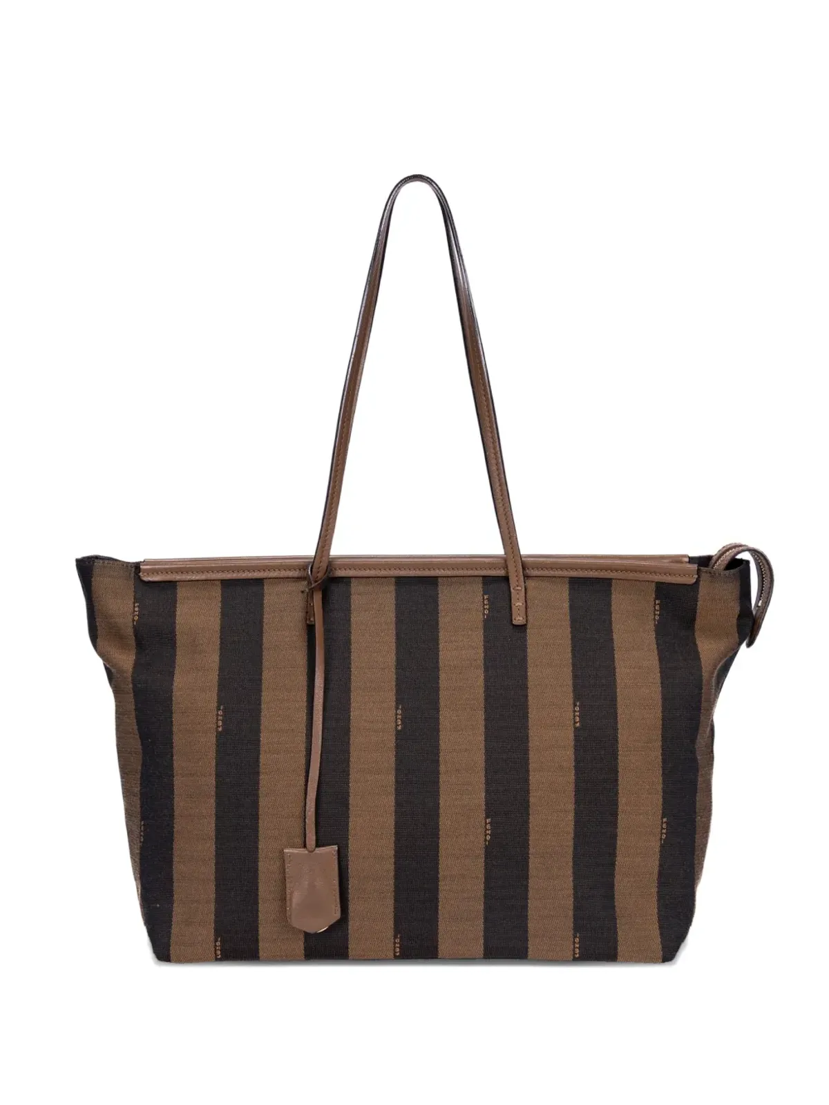 Fendi Pre-Owned レキァンストライプ トートバッグ ブラウン - 画像1