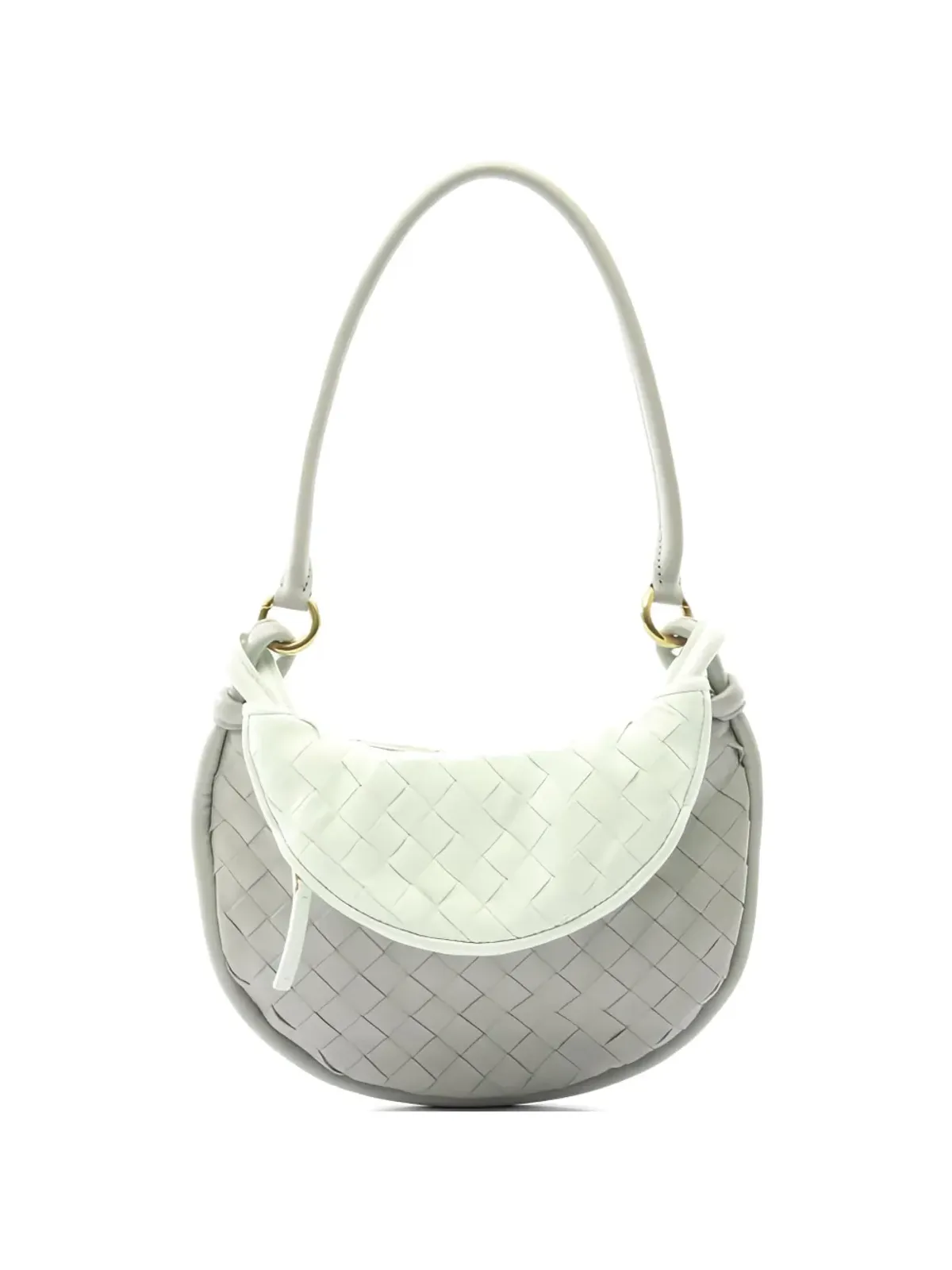 Bottega Veneta ビンテージ 編み込みレザーのショルダーバッグ - Grey - 画像1