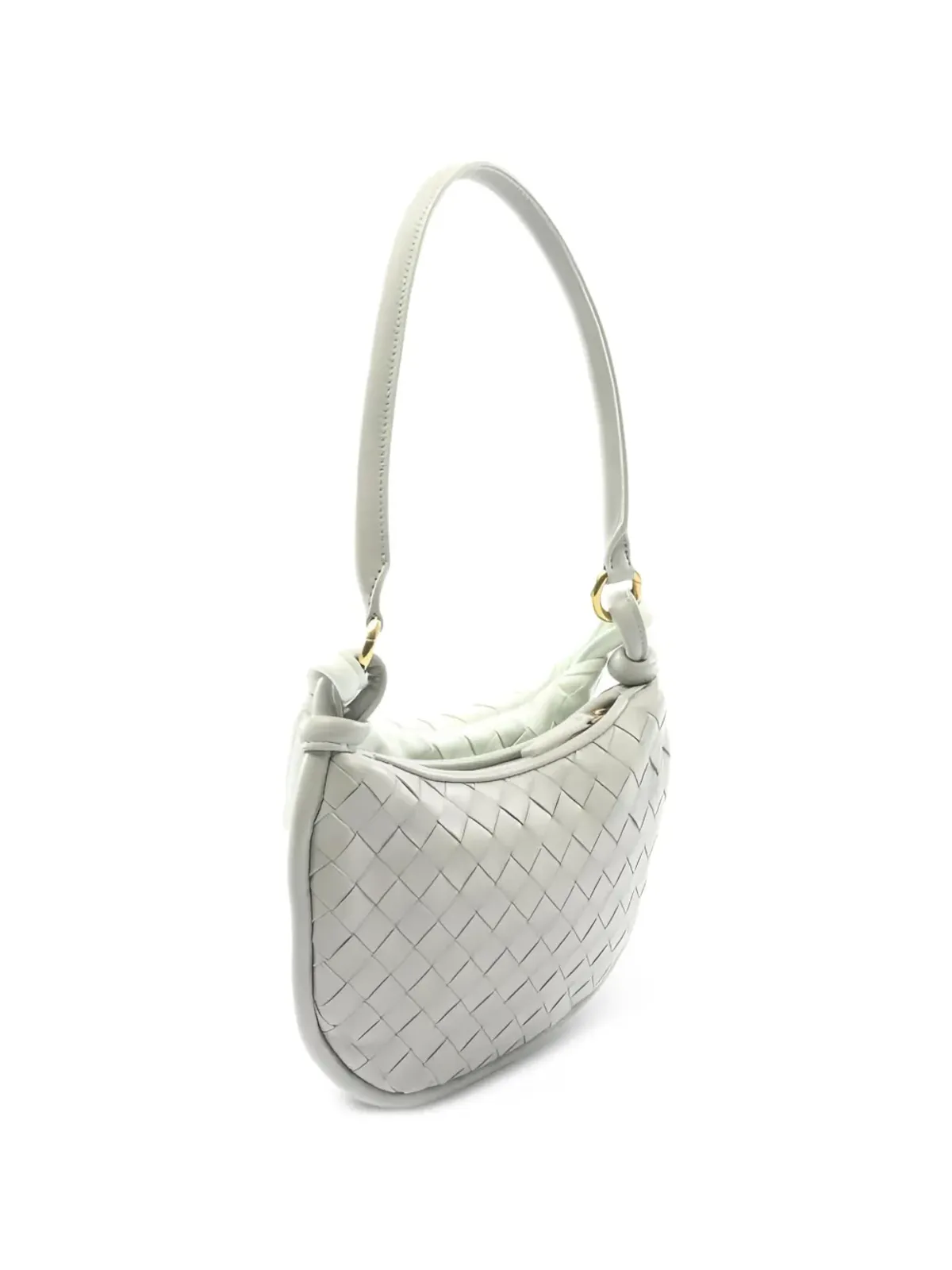Bottega Veneta ビンテージ 編み込みレザーのショルダーバッグ - Grey - 画像2