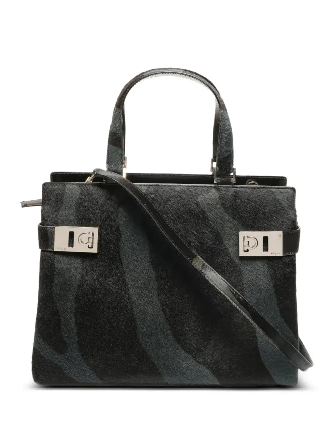 Ferragamo Pre-Owned Ferragamo Pre-Owned ハラコ ゼブラ柄 トートバッグの商品画像