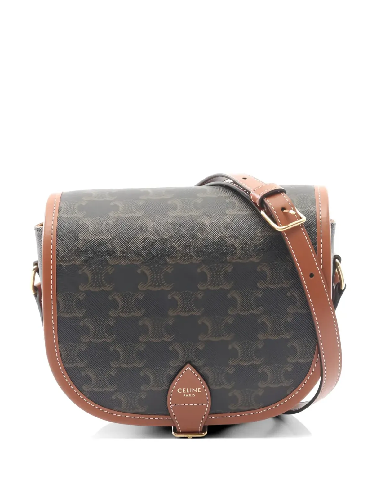 Celine Pre-Owned フォルコ・トリオムフ レザー ショルダーバッグ - 画像1