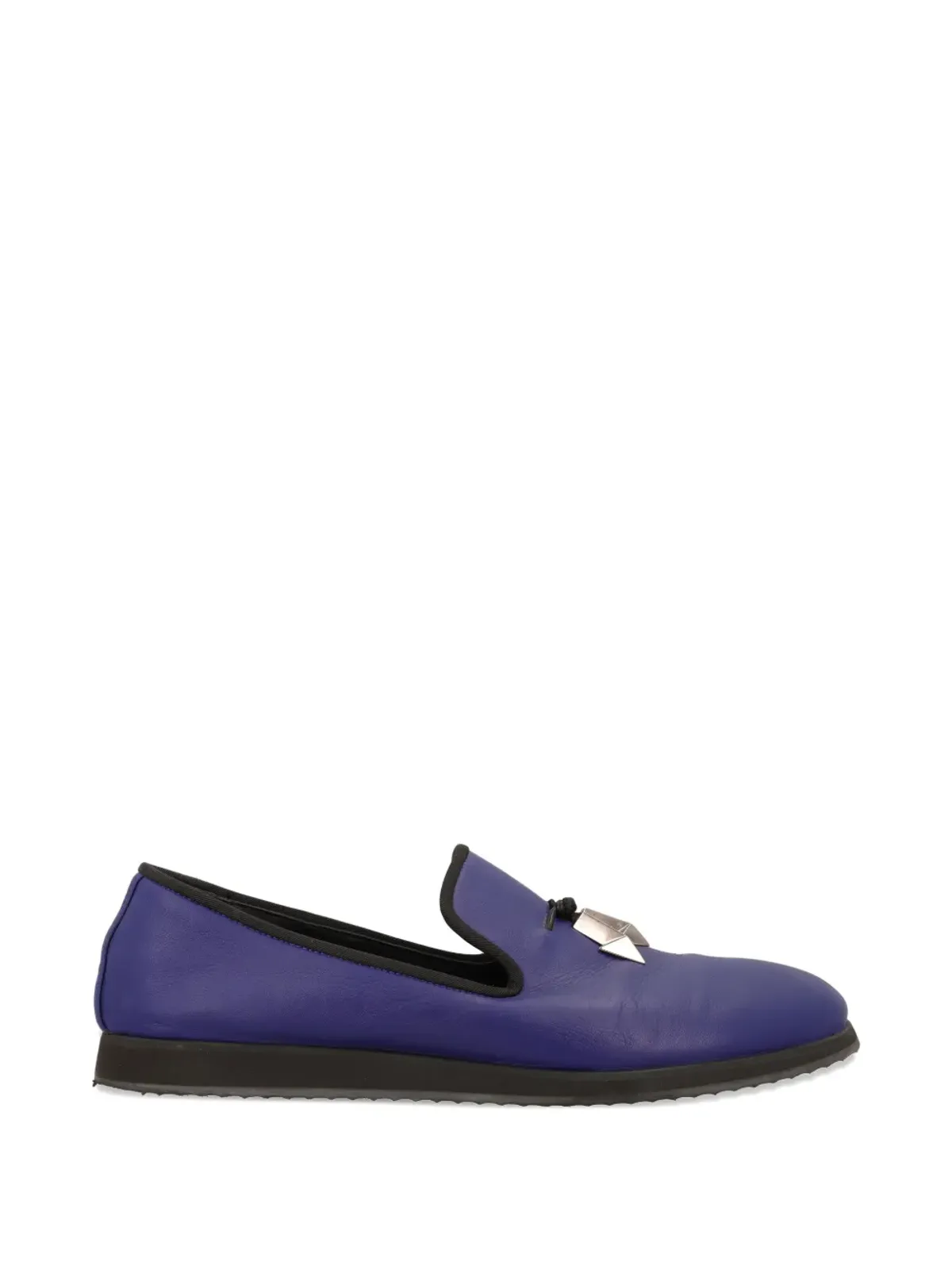 Giuseppe Zanotti Vintage 矢印チャーム付きレザー ローファー - ブルー - 画像1