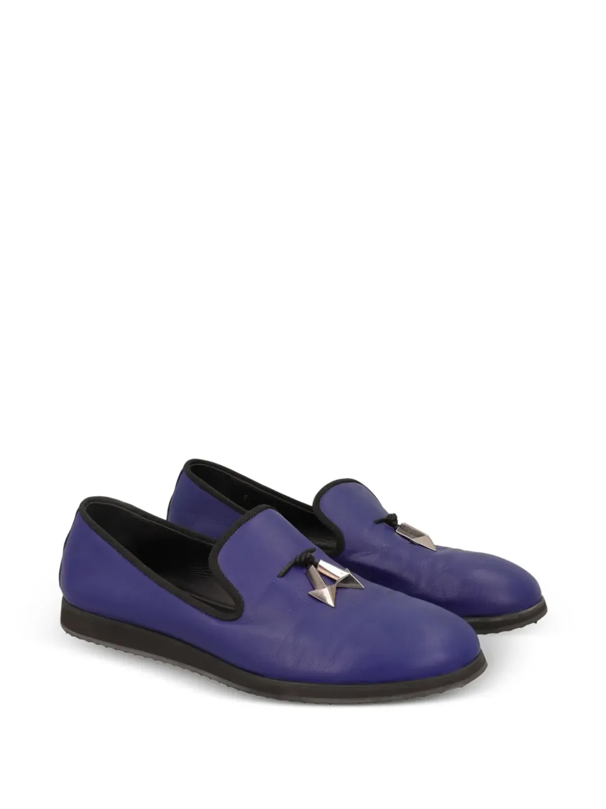 Giuseppe Zanotti Vintage 矢印チャーム付きレザー ローファー - ブルー - 画像2